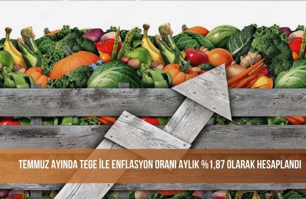 Temmuz ayında TEGE ile enflasyon oranı aylık %1,87 olarak hesaplandı